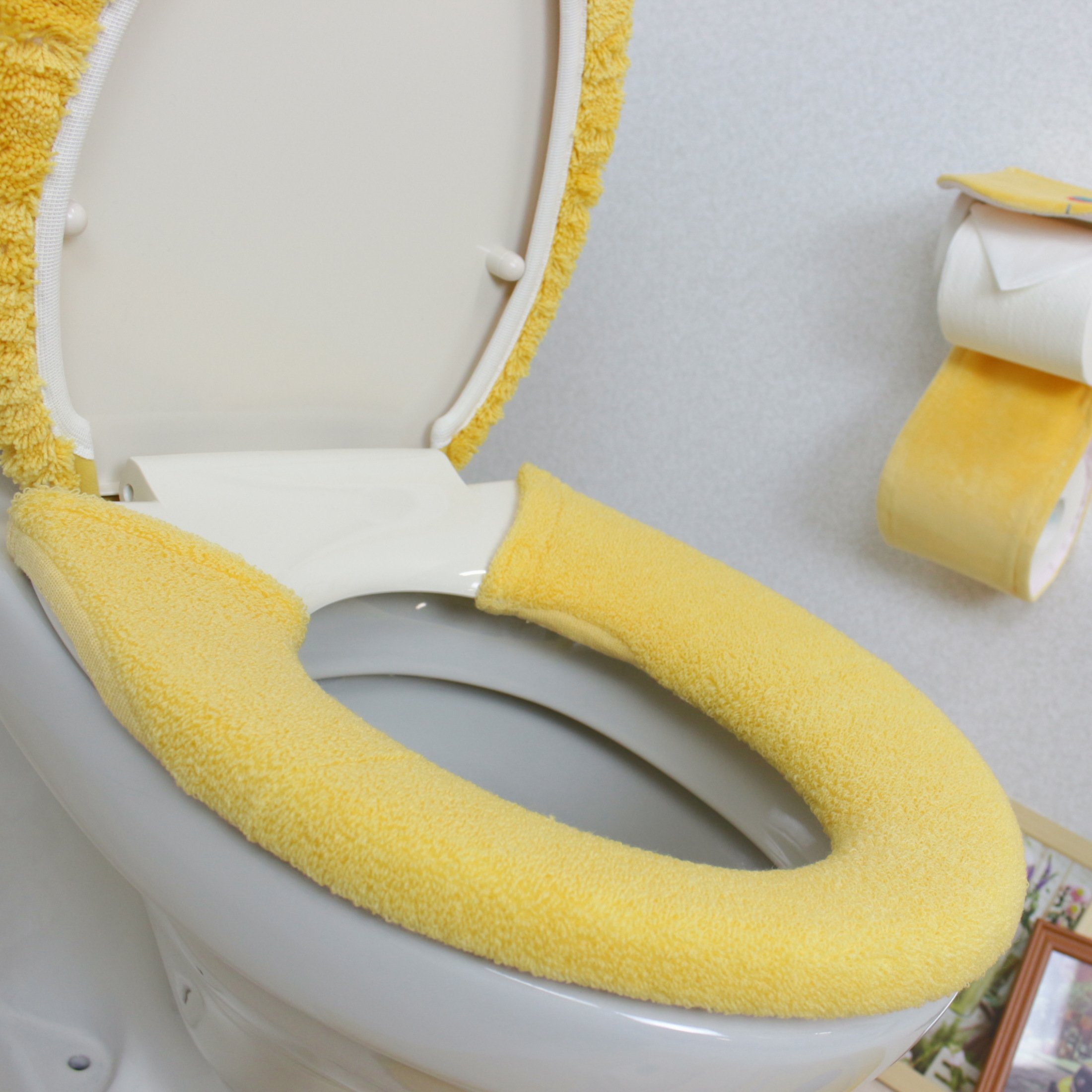 Amazon｜北欧 おしゃれ トイレマット セット 5点 イエロー 洗浄